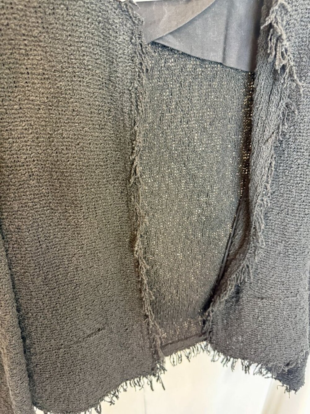 IRO Shavani Boucle knit Fringe Jacket Black - Size 38/ 4 - Picture 9 of 9
